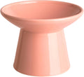 Ceramic Elevated Cat Bowls - 6.2 Inch Extra Wide Raised Cat Food and Water Bowl Set for Indoor Cats, Whisker-Friendly Ceramic Cat Dish for Elder Big Cats & Small Dogs,Pink,1 Pack