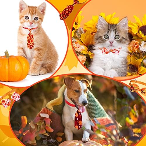 Sadnyy 50 Pcs Fall Dog Bow Ties Neckties Adjustable Collar, Thanksgiving - Image 3