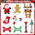 Soulchen 10 Pcs Christmas Dog Toys Plush Squeaky Puppy Toy - Image 2
