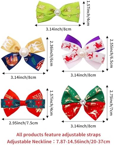 PET SHOW 50pcs Pack Bulk Christmas Small Dogs Bow Ties Collar Costume Cute Cats Adjustable Bowties Neckties Xmas Pet Grooming Accessories Assorted Randomly - Image 2