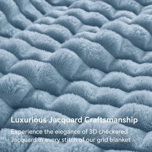 BEDELITE Blue Fleece Twin Blanket for Couch Dorm Room Decor, 60x80 Inch - Image 4