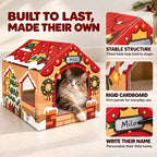Gift Box Christmas Cat House, A Gift to Play in, 2 Scratchers & Catnip - Image 6