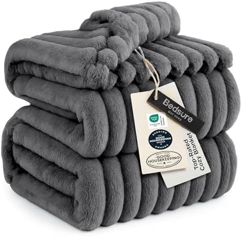 Bedsure Soft King Size Blankets for Bed Frost Gray 108"x90" by BEDSURE