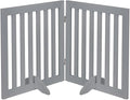 unipaws 24”H Free Standing Pet Gate for Dog Cat, 40”Wide Wooden Dog Gates | Foldable Pet Fence for Doorway, Stairs, Step, Expandable Doggy Barrier, Indoor Use
