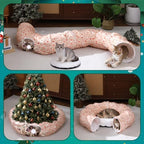 Leyndo Christmas Cat Tunnel Bed Under Tree, 37x10in Tree Skirt, Classic - Image 5