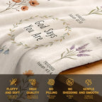 COMFAR Christian Floral Throw Blanket, Christian Gifts for Women, Baptism/Religious/Inspirational/Catholic/Encouragement/Birthday Gifts for Women, First Holy Communion Gifts for Girls 40"x 50" - Image 5