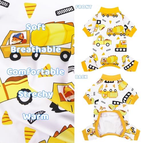 XPUDAC 4 Pack Dog Pajamas Soft Puppy Pjs Boy Dog Clothes for Small Dogs, XL - Image 5