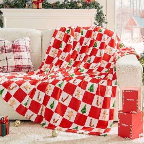 BEDELITE Checkered Christmas Twin Blanket for Decor & Gift, 60"x80" by BEDELITE