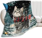 Christmas Cat Blanket Kitten Throw Stuff Gifts for Girls 80"x60" by Unknown