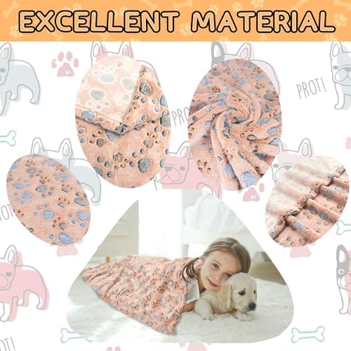 Rezutan Blanket for Large Dogs & Cats Soft Reversible Cute Paw 40"x31" - Image 5