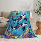 Whale Throw Blanket Ocean Whale Stuff Gifts for Kids Girls Boys Adults Women Man Soft Cozy Warm Plush Fluffy Fuzzy Fleece Blanket Decor 50''X60'' - Image 7