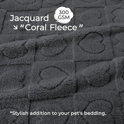 Luciphia Small Dog Blanket Washable Pet Bed Cover Soft Fluffy Puppy Blanket with Premium Fleece 300GSM Cozy Calming Cat Blankets for Indoor Cats Grey 57x40 inch - Image 2