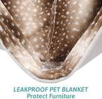 COZY KISS Waterproof Pet Blanket Deer Print for Large Dog & Cat, 40x60 inch - Image 3