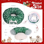 Cat Tunnel Bed Under Christmas Tree, Christmas Tree Skirt for Indoor Cats, Green - Image 6