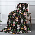 Christmas Cats Throw Blanket - 80"x60" Soft Flannel Fleece Blankets for Couch Sofa Bed, Warm Cozy Lightweight Travel Blanket, for Women Men Kids Cat Lovers by Odfovowo
