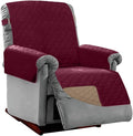 Sofa Shield® Couch Recliner Covers for Dogs, Reversible Furniture Protector with Strap, Stain and Tear Resistant Cushion Cover, 28 inch Seat, Machine Washable Slipcover Pets, Cats, Burgundy Tan