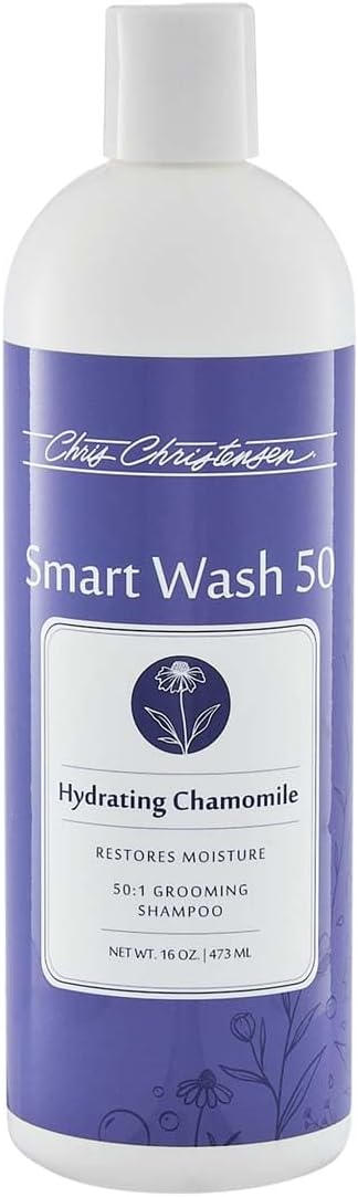 Chris Christensen Smartwash50 Hydrating Blend Ultra Concentrated Dog Shampoo, Makes Up to 50 Bottles, Groom Like A Professional, Delightfully Fragranced, Suitable for All Coats, Made in USA, 16 Oz