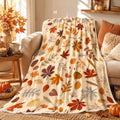 Fall Throw Blanket Autumn Leaves Decor Thanksgiving Fuzzy Fleece Soft Blankets and Throws for Living Room Couch Sofa Bed Chair 50 X 60 Inch by Boziqr