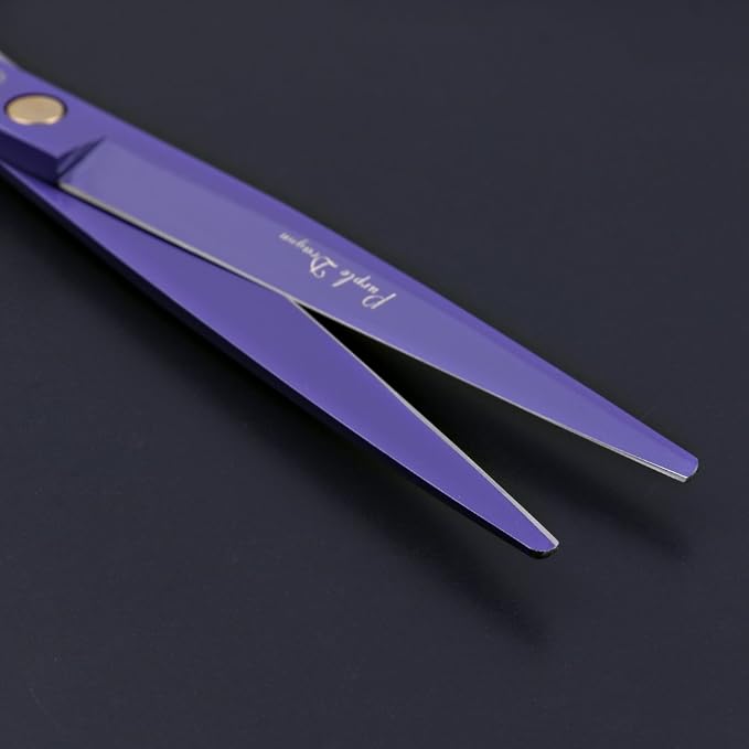 Purple Dragon 7.0 inch Professional Dog Grooming Hair Cutting Scissor | Japan 440C Stainless Steel, for Pet Groomer or Family DIY Use