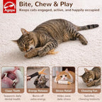 Agape Rabbit Fur Cat Toys with Catnip & Silvervine Gall Fruit, Chew Toys - Image 3