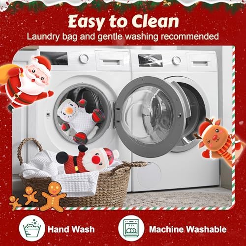 Newget 2Pcs Christmas Squeaky Dog Toys, Plush Dog Toys with Crinkle Paper - Image 5