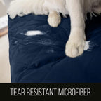 Sofa Shield® Couch Slip Covers for Dogs, Reversible Furniture Protector with Strap, Stain and Tear Resistant Cushion Cover, 70 inch Seat, Machine Washable Slipcover Dog Pets, Cats, Navy Sand
