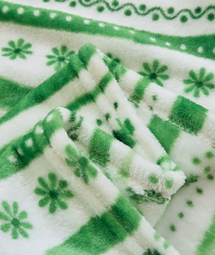 Elegant Comfort Luxury Velvet Super Soft Lucky Green Clover Shamrock Irish Print Fleece Blanket-St Patricks Day Theme Décor Fuzzy Warm and Cozy Throws for Couch and Gift, 50 x 60 inch, Floral Clover - Image 6