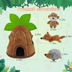 Squeaky Dog Toys, Stuffed Large Dog Toys to Keep Them Busy, Interactive Plush Chew Toys with Crinkle Paper, Tough Pet Animal Toys for Small Medium Large (4 Pack) - Image 4