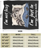 Sleepy Raccoon Blanket Throw Gift for Girls Women 50"X40" - Image 7