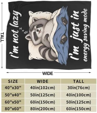 Sleepy Raccoon Blanket Throw Gift for Girls Women 60"X50" - Image 7