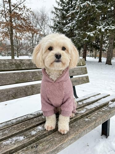 Fitwarm Collared Neck Fleece Dog Pajamas, Thermal Winter Clothes for Small Dogs Girl, Cozy Pet Outfit, Pale Violet Red, Small - Image 4