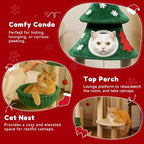LUCKLIFE 48" Christmas Cat Tree with 2 Condos,Indoor Holiday Pet Tower - Image 5
