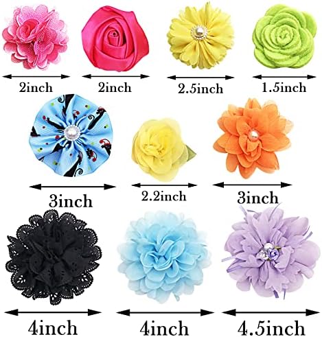 PET SHOW 50pcs Pack Dog Collar Flowers and Bows Random Assortment Blind Bag for Boy Girl Small Medium Large Dogs Cats Rabbits Flowers Slide on Collars Harness Costume Grooming Accessories Male Female - Image 2