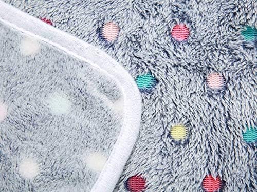 1 Pack 3 Blankets Super Soft Cute Dot Pattern Pet Blanket Flannel Throw for Dog Puppy Cat Blue/Purple/Grey Small - Image 6