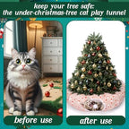Leyndo Christmas Cat Tunnel Bed Under Tree, 37x10in Tree Skirt, Classic - Image 3