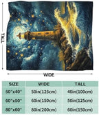 Lighthouse Blanket Coastal Starry Night Blanket for Girls 50"x40" - Image 2