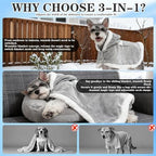 EXPAWLORER Dog Winter Coat with Hat - Fleece Flannel Warm Pet Cloak Cape Blanket with Hood for Cold Weather, Windproof Thicken Dog Sweater Jacket Clothes Vest for Small Medium Large Dogs Cats Grey M - Image 3