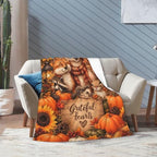 Thanksgiving Fall Blanket Animals Pumpkin Throw Stuff Gifts 80"x60" - Image 5