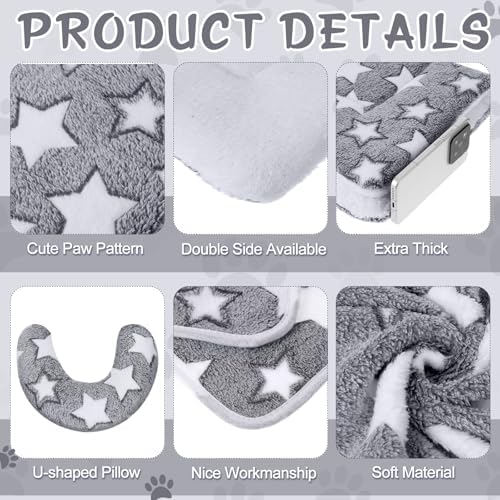 Namalu 3 Pack Soft Cat Bed Mat with Blanket and Pillow Indoor - Image 3
