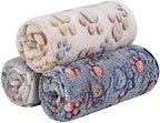 Dono 1 Pack 3 Dog Blankets for Small Dogs, Soft Fluffy Paw Print Pattern Fleece Pet Blanket Warm Sleep Mat, Puppy Kitten Blanket Doggy Mat for Dog Cat Kitten Doggy (40 * 30") - Image 2