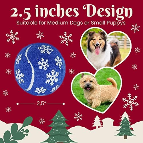 INSUM Christmas Dog Balls Toys, 2.5'' 3 Pack Dog Stocking Stuffers - Image 6