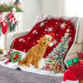 Christmas Throw Blanket Soft and Warm Throw Blankets for Couch Sofa Bed Winter Holiday Snowflakes Cute Dog Decorative Cozy Blanket Blanket 50"x60" by Boziqr