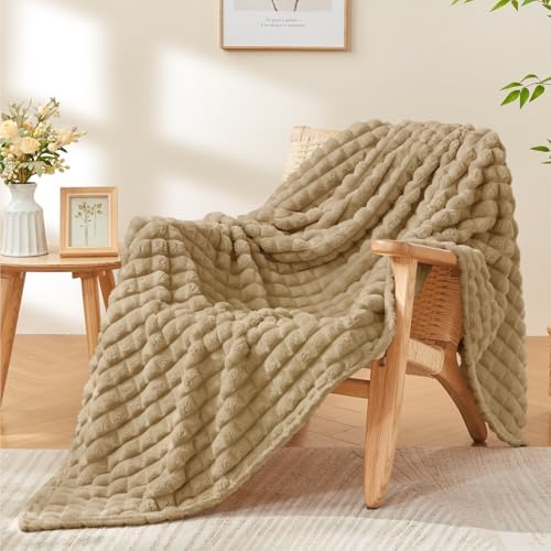 BEDELITE Camel Fleece Twin Blanket for Couch Dorm Room Decor, 60x80 Inch by BEDELITE
