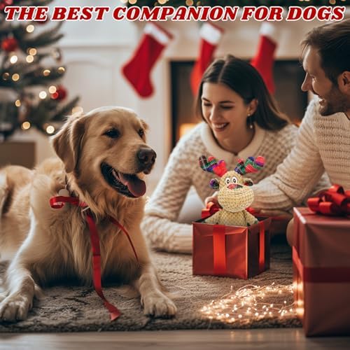 Christmas Dog Toys, Squeaky Reindeer Plush for Dogs - Image 6
