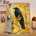 Crow Blanket for Girls Women Boys Men Adults Kids Soft Cozy Fleece Raven Throw Blankets Gifts Warm Flannel Plush Lightweight Decor for Couch Bed Sofa 80"X60" by Unknown