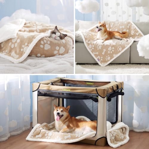 LE SURE Waterproof Dog Blankets for Large Dogs Cute Cozy 3D Jacquard,40x50 - Image 6