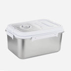 RUIAN 10L Airtight Pet Food Storage Container Stainless Steel with Scoop | - Translucent Moisture-Proof Plastic Bin for Dry Food, Cat/Dog Treats, Grains - Seal Locking Lid Keep Fresh (JC366-2)