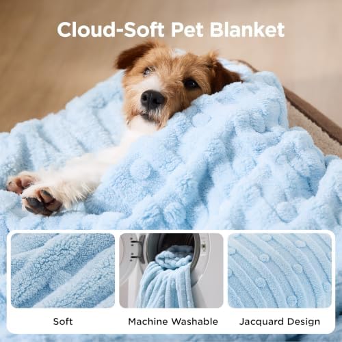 Bedsure Ultra Soft Dog Blankets for Large Dogs 300GSM Fleece, 40x50 Blue - Image 2