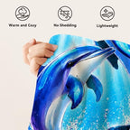 Dolphin Throw Blanket Dolphin Stuff Gifts for Kids Girls Boys Adults Women Man Soft Cozy Warm Plush Fluffy Fuzzy Fleece Blanket Decor 50''X60'' - Image 7