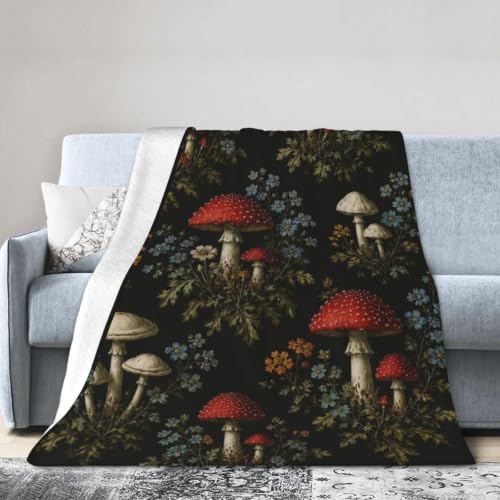Mushroom Floral Blanket Cottagecore Throw Stuff Gifts 50"x40" - Image 2